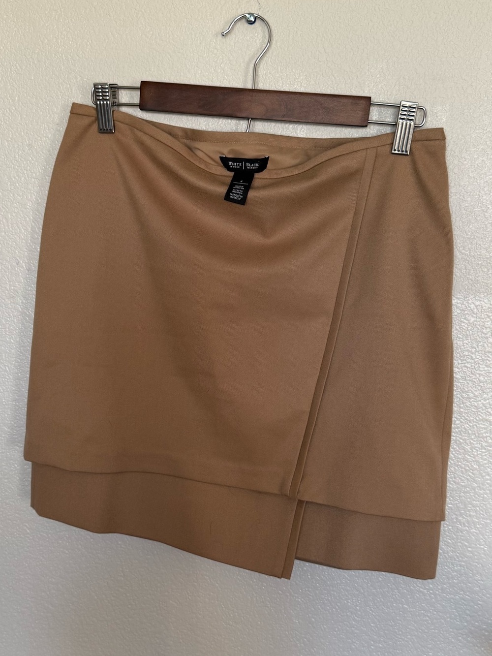 White House Black Market Tan Layered Mini Skirt